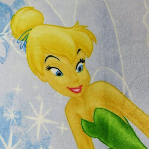 Disney Tinker Bell  Fleece Throw Blanket Plush Lap 46x56 Rectangular Super Soft - Picture 2 of 10